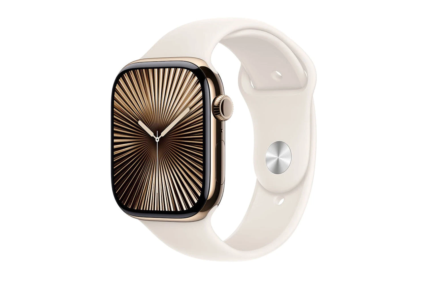 Apple Watch Series 10 GPS + Cellular | 46mm | Gold Titanium Case With Starlight Sport Band M/L 4 Apple Watch Series 10 GPS + Cellular | 46mm | Gold Titanium Case With Starlight Sport Band M/L - Image 2