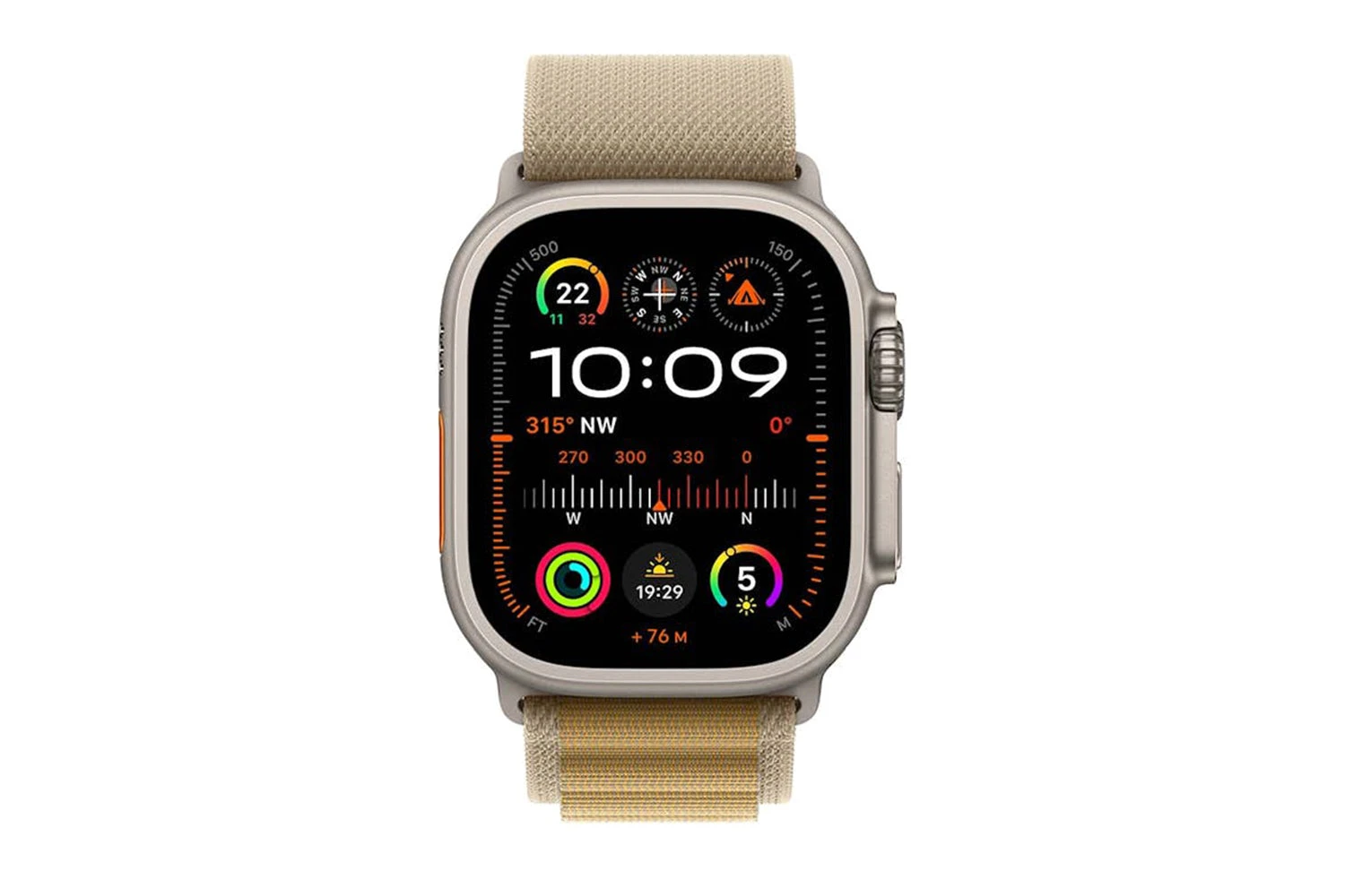 Apple Watch Ultra 2 | 49mm | Natural Titanium Case With Tan Alpine Loop M 3 Apple Watch Ultra 2 | 49mm | Natural Titanium Case With Tan Alpine Loop M