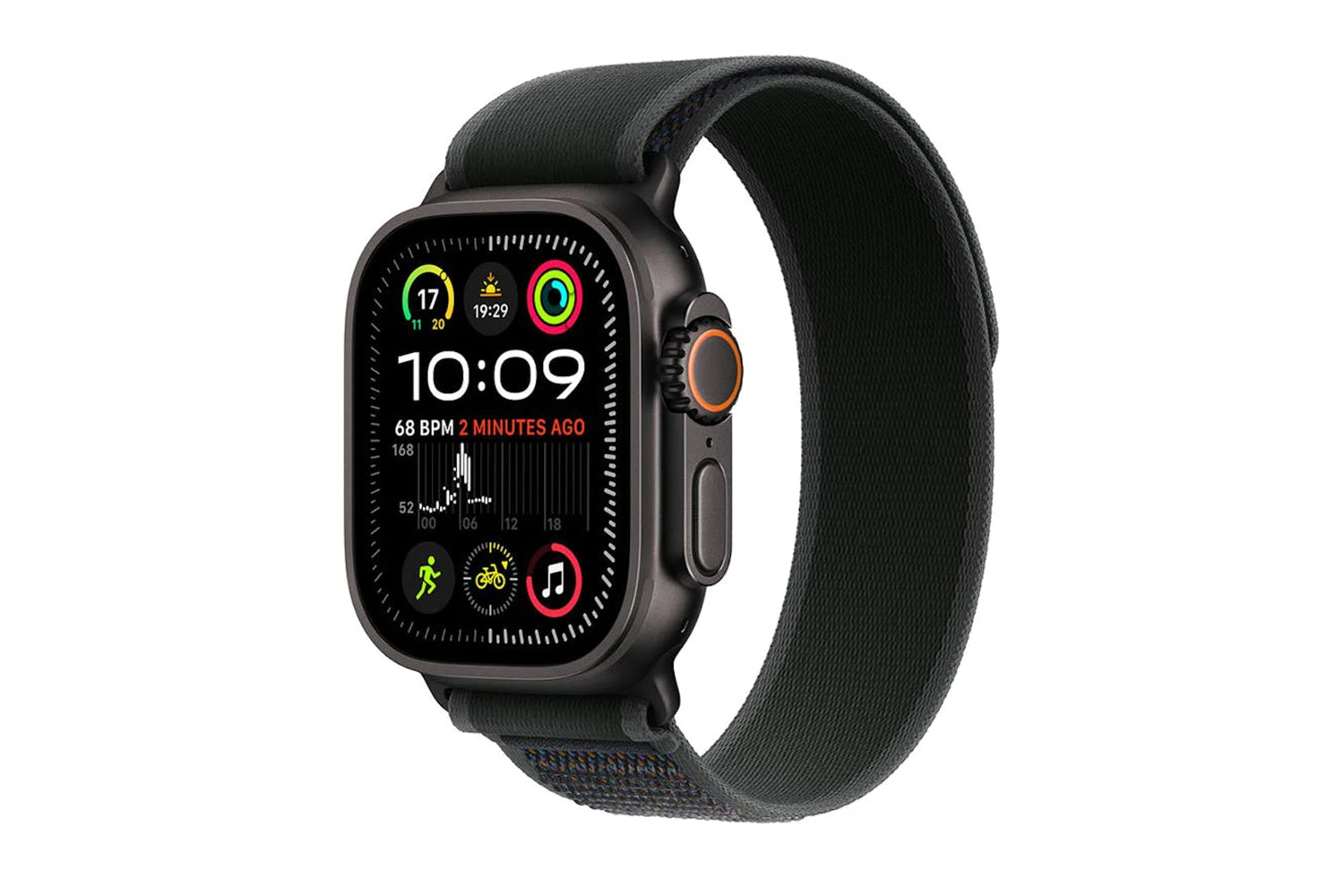 Apple Watch Ultra 2 GPS + Cellular | 49mm | Black Titanium Case With Black Trail Loop S/M 4 Apple Watch Ultra 2 GPS + Cellular | 49mm | Black Titanium Case With Black Trail Loop S/M - Image 2