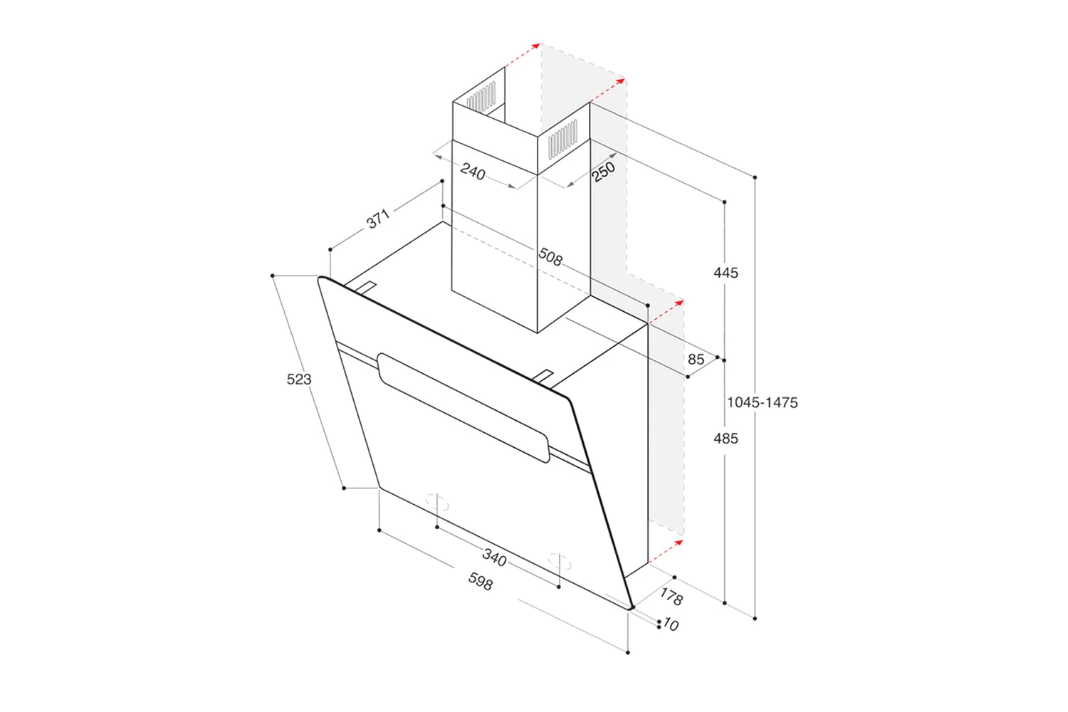 Hotpoint 60cm Chimney Cooker Hood | PHVS61FLTDPK 9 Hotpoint 60cm Chimney Cooker Hood | PHVS61FLTDPK - Image 7