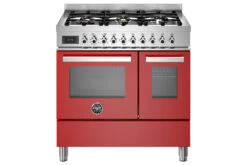 Bertazzoni 90cm Professional Series Dual Fuel Range Cooker | PRO96L2EROT | Rosso