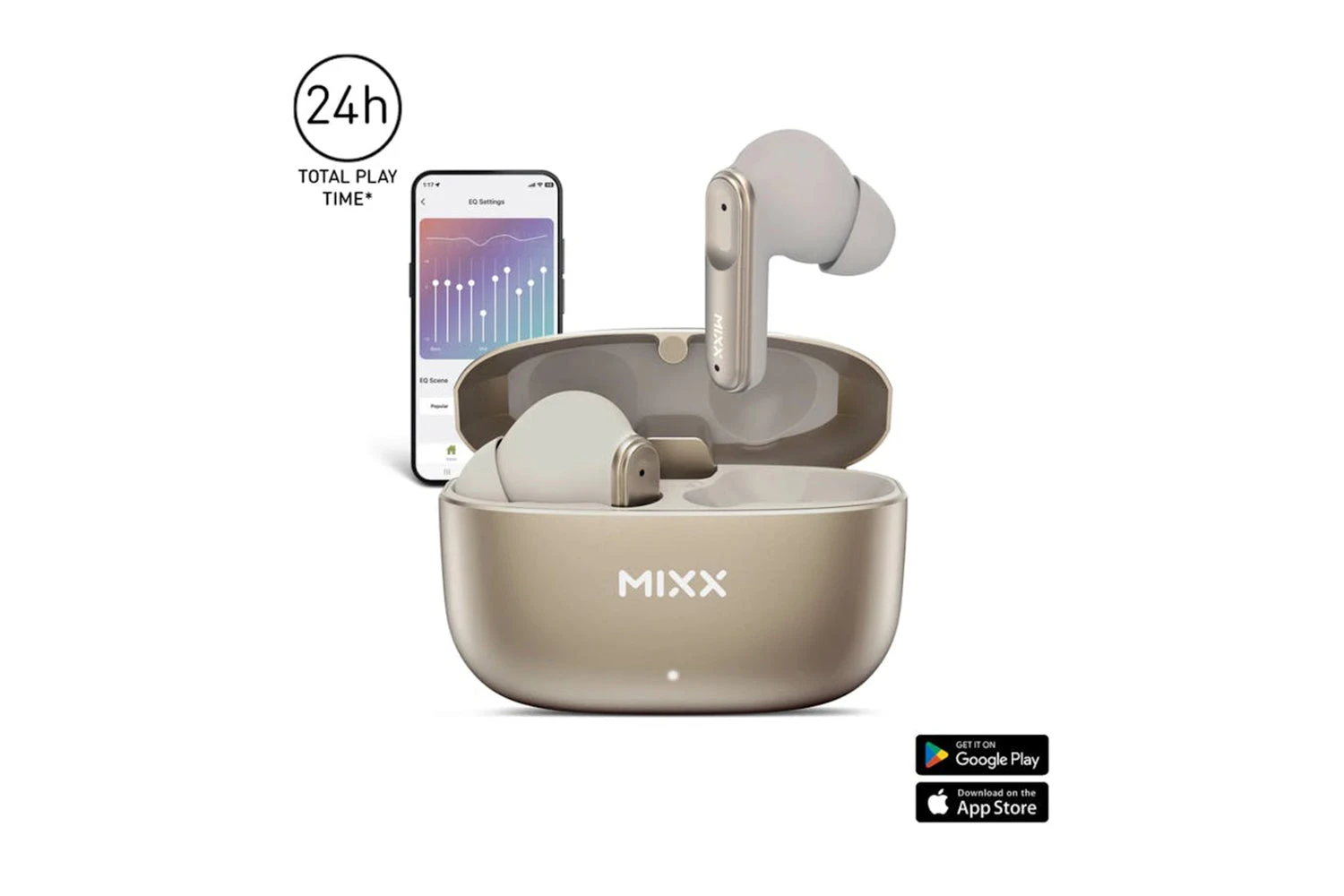 Mixx Streambuds Custom 3 True Wireless Earbuds | Champagne 6 Mixx Streambuds Custom 3 True Wireless Earbuds | Champagne - Image 4