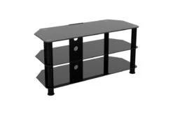AVF Classic 1m Glass Corner TV Stand With Cable Management For TVs Up To 50" | Black | SDC1000CMBB