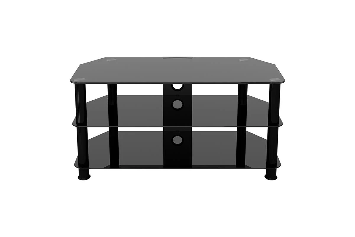 AVF Classic 1m Glass Corner TV Stand With Cable Management For TVs Up To 50" | Black | SDC1000CMBB 4 AVF Classic 1m Glass Corner TV Stand With Cable Management For TVs Up To 50" | Black | SDC1000CMBB - Image 2