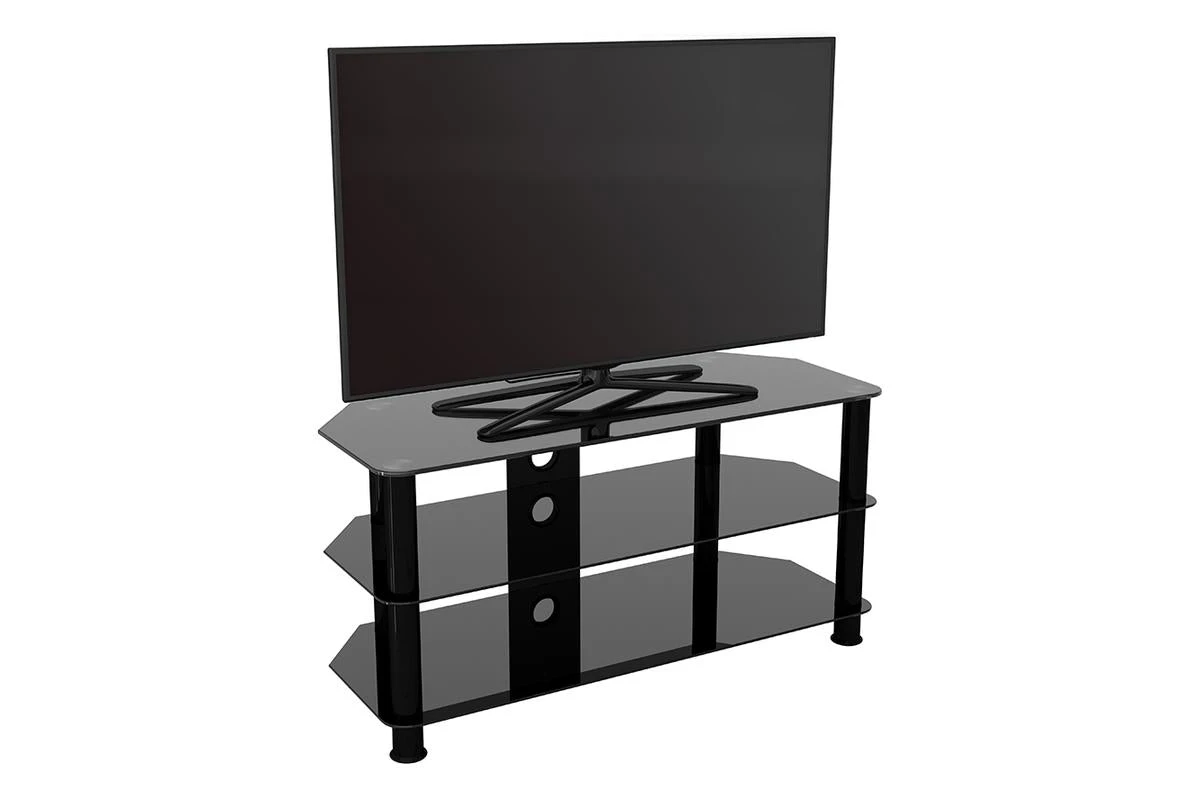 AVF Classic 1m Glass Corner TV Stand With Cable Management For TVs Up To 50" | Black | SDC1000CMBB 6 AVF Classic 1m Glass Corner TV Stand With Cable Management For TVs Up To 50" | Black | SDC1000CMBB - Image 4