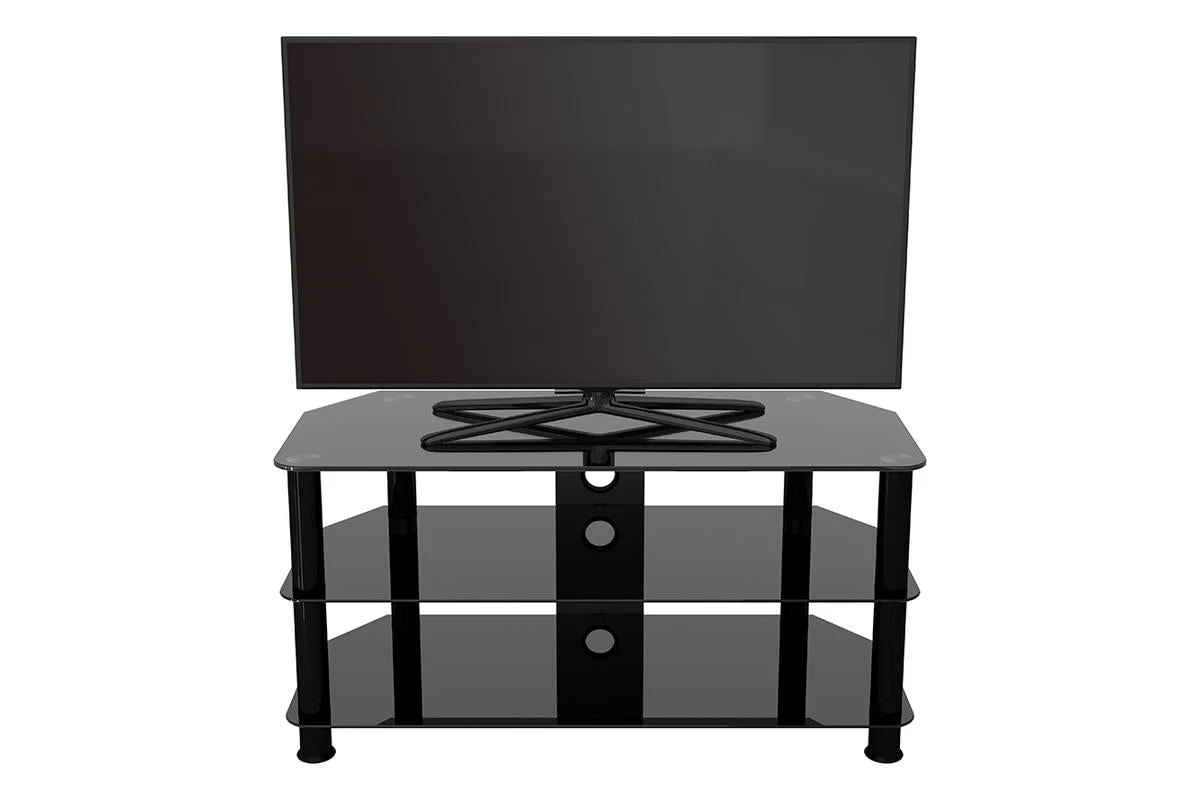 AVF Classic 1m Glass Corner TV Stand With Cable Management For TVs Up To 50" | Black | SDC1000CMBB 7 AVF Classic 1m Glass Corner TV Stand With Cable Management For TVs Up To 50" | Black | SDC1000CMBB - Image 5