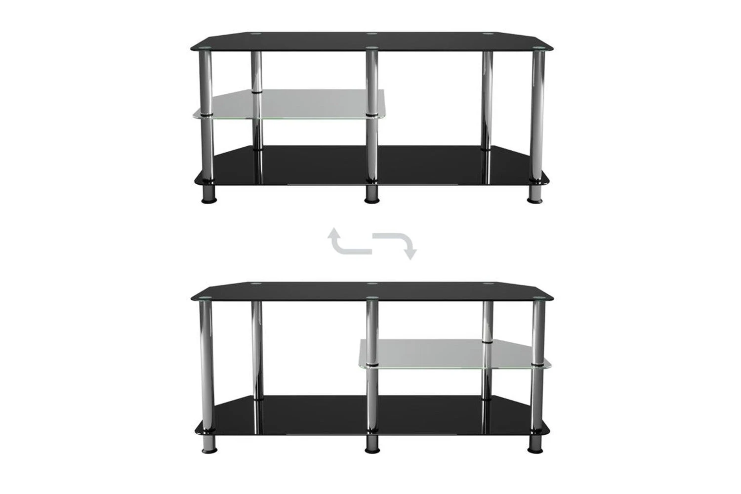 AVF Classic 1.14 Glass TV Stand With Vertical Storage For TVs Up To 55"| Black & Chrome | SDC1140-5 7 AVF Classic 1.14 Glass TV Stand With Vertical Storage For TVs Up To 55"| Black & Chrome | SDC1140-5 - Image 5