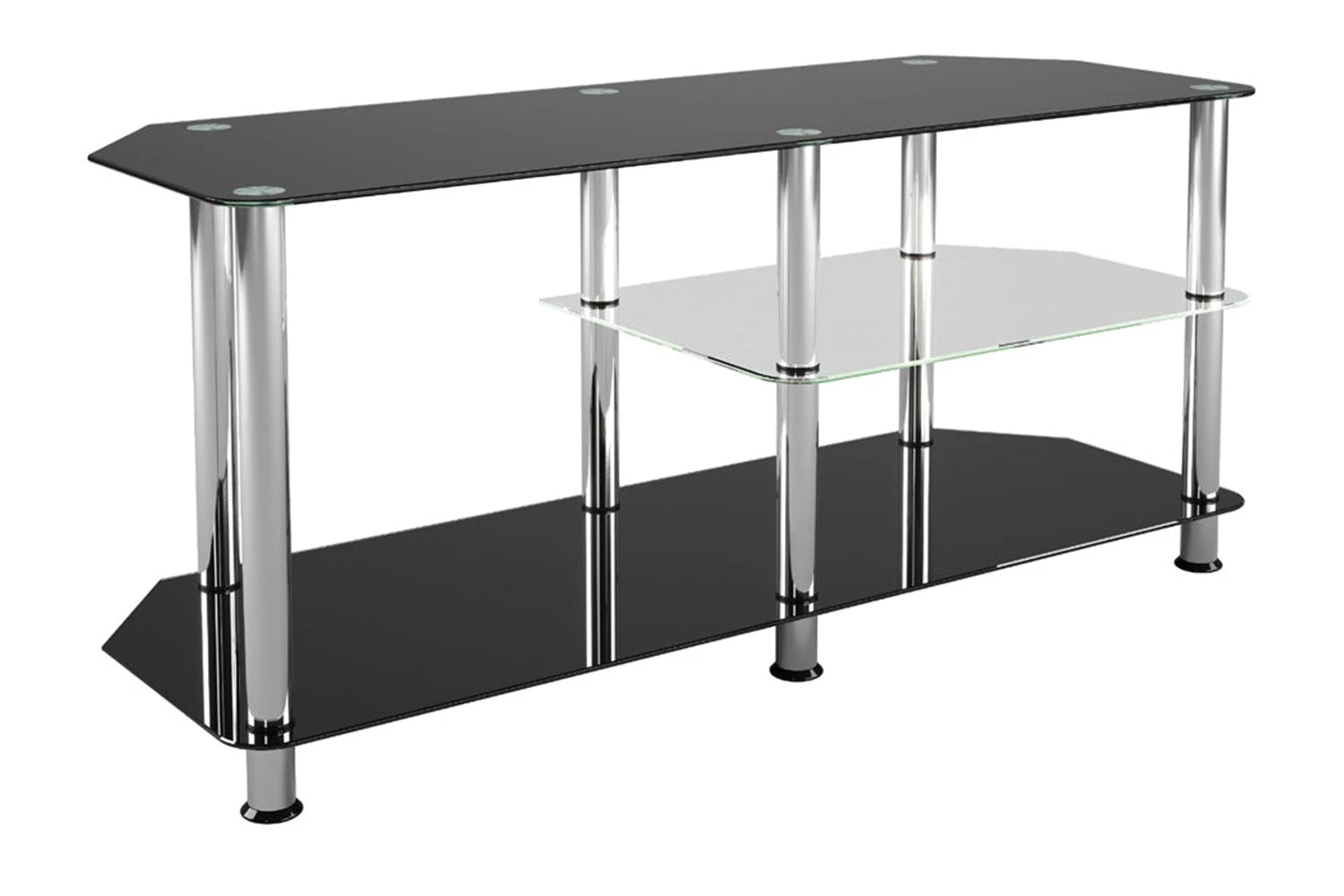 AVF Classic 1.14 Glass TV Stand With Vertical Storage For TVs Up To 55"| Black & Chrome | SDC1140-5 4 AVF Classic 1.14 Glass TV Stand With Vertical Storage For TVs Up To 55"| Black & Chrome | SDC1140-5 - Image 2