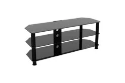 AVF Classic 1.25m Glass Corner TV Stand With Cable Management, For TVs Up To 60" | Black | SDC1250CMBB