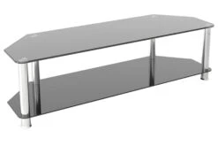 AVF Classic 1.4m Glass Corner TV Stand For TVs Up To 65"| Black & Chrome | SDC1400 -Home Appliances SDC1400 3