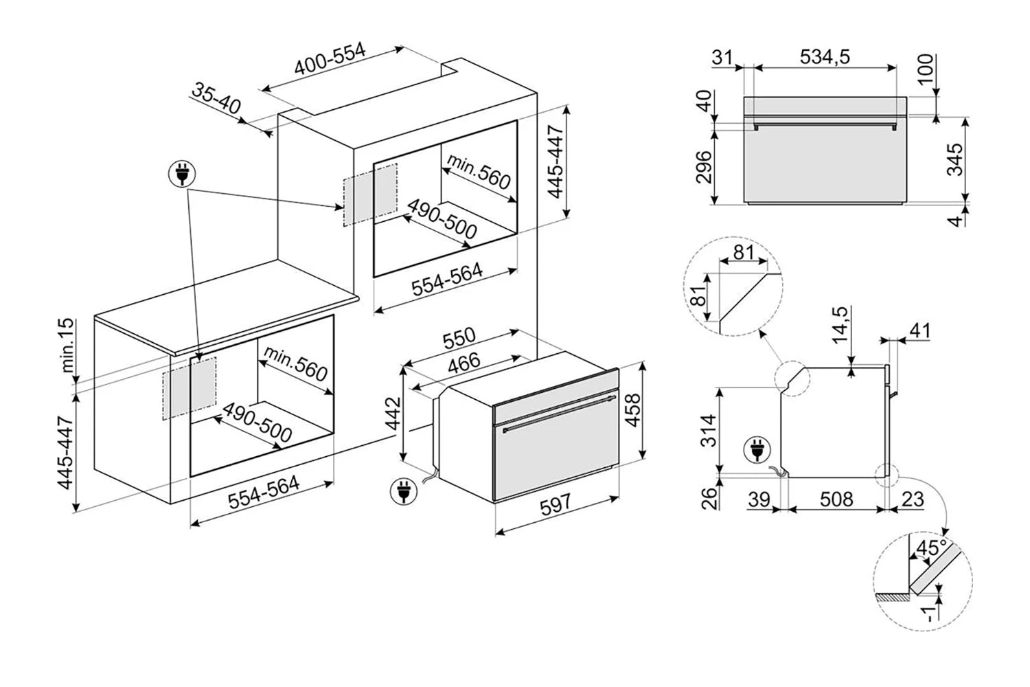 Smeg Classics Combination Oven | SO4301M0N | Black 4 Smeg Classics Combination Oven | SO4301M0N | Black - Image 2