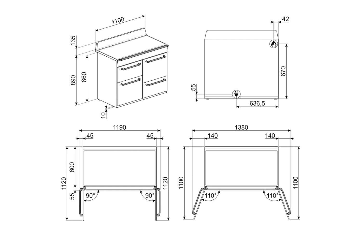 Smeg 110cm Dual Fuel Range Cooker | TR4110BL1 | Gloss Black 11 Smeg 110cm Dual Fuel Range Cooker | TR4110BL1 | Gloss Black - Image 9