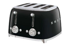 Smeg 50's Retro Style Aesthetic 4 Slice Toaster | TSF03BLUK | Black -Home Appliances TSF03BLUK 2