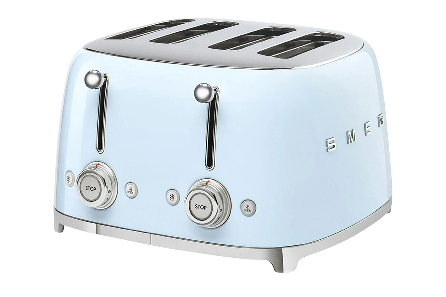 Smeg 50's Retro Style 4 Slice Toaster | TSF03PBUK | Pastel Blue 5 Smeg 50's Retro Style 4 Slice Toaster | TSF03PBUK | Pastel Blue - Image 3