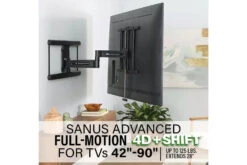 Sanus Advanced Full-Motion 4D + Shift TV Wall Mount For TVs 42"-90" | VLF828-B2 -Home Appliances VLF828 B2 4
