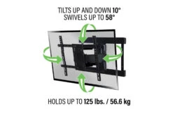 Sanus Elite Super Slim Full-Motion TV Mount For 40"-90" TVs | VLFS820-B2 -Home Appliances VLFS820 B2 4