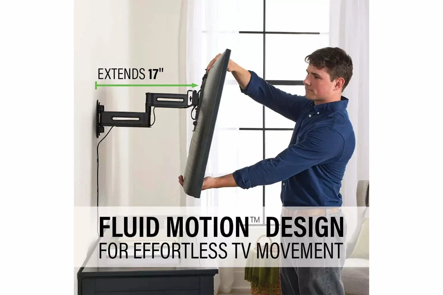 Sanus Advanced Full-Motion 4D + Shift TV Wall Mount For TVs 19"-43" | VSF817-B2 8 Sanus Advanced Full-Motion 4D + Shift TV Wall Mount For TVs 19"-43" | VSF817-B2 - Image 6