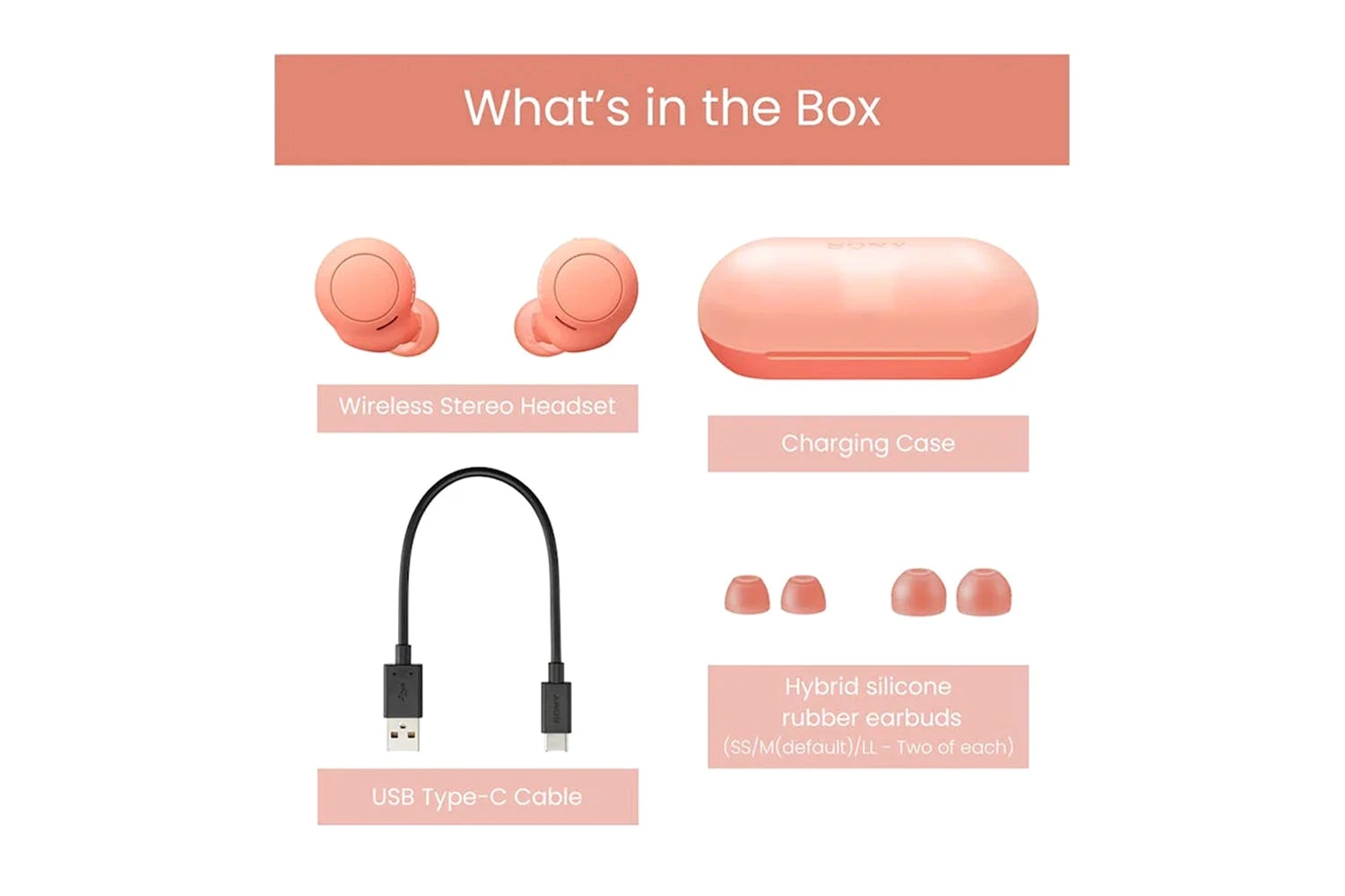 Sony WF-C500 TWS In-Ear Headphones | Orange 8 Sony WF-C500 TWS In-Ear Headphones | Orange - Image 6