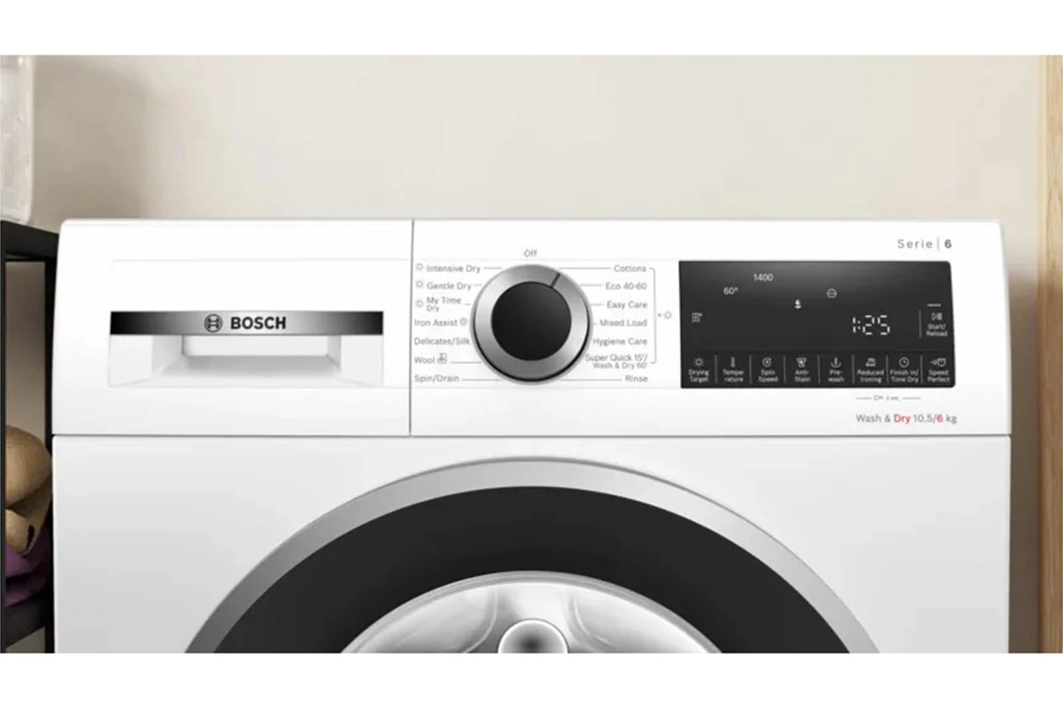 Bosch Series 6 10.5kg Washing / 6kg Drying Freestanding Washer Dryer | WNG25401GB 7 Bosch Series 6 10.5kg Washing / 6kg Drying Freestanding Washer Dryer | WNG25401GB - Image 5
