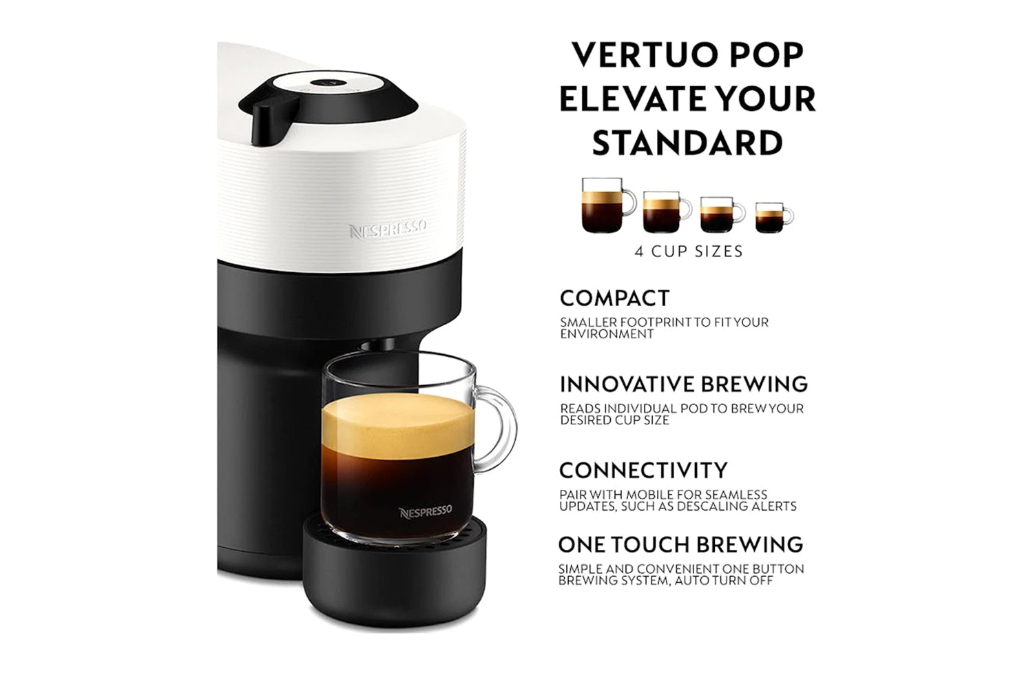 Nespresso Vertuo Pop, White, By Krups | XN920140 5 Nespresso Vertuo Pop, White, By Krups | XN920140 - Image 3
