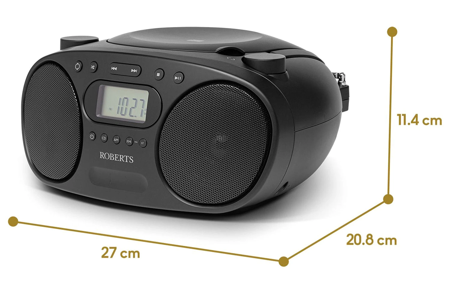 Roberts Zoombox FM Radio With CD Player | Black 7 Roberts Zoombox FM Radio With CD Player | Black - Image 5