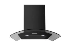 Belling 90cm Curved Glass Chimney Hood | CHIM904GBLK