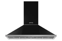 Smeg 120cm Portofino Chimney Cooker Hood | KPF12BL | Black