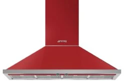 Smeg 120cm Portofino Chimney Cooker Hood | KPF12RD | Red