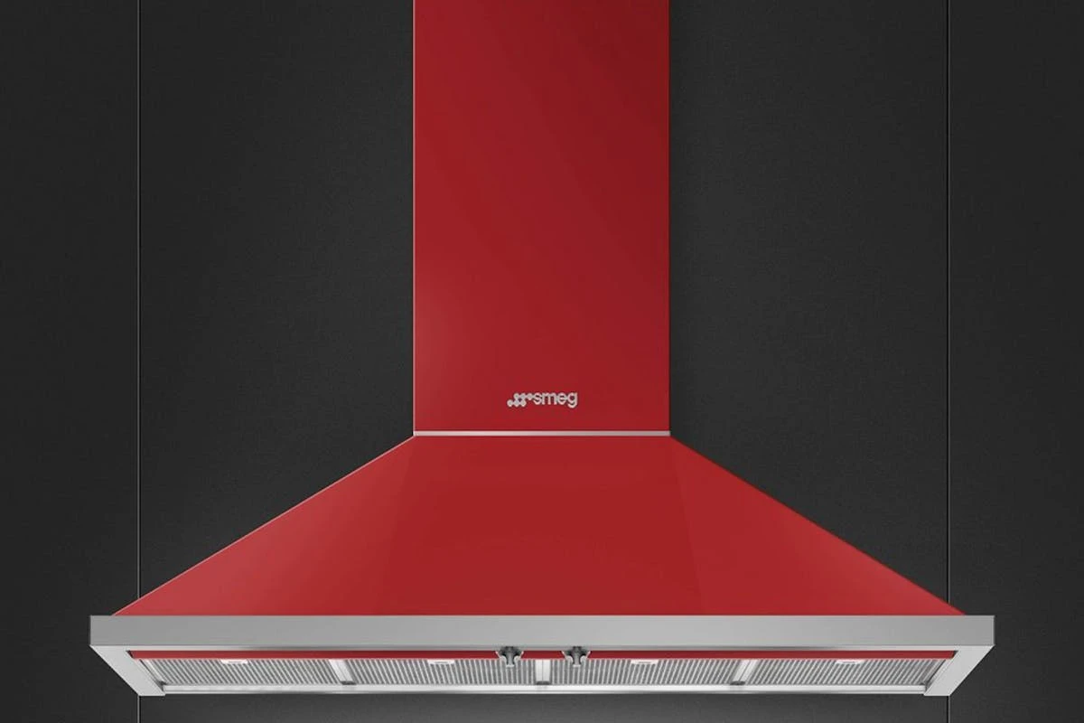 Smeg 120cm Portofino Chimney Cooker Hood | KPF12RD | Red 4 Smeg 120cm Portofino Chimney Cooker Hood | KPF12RD | Red - Image 2
