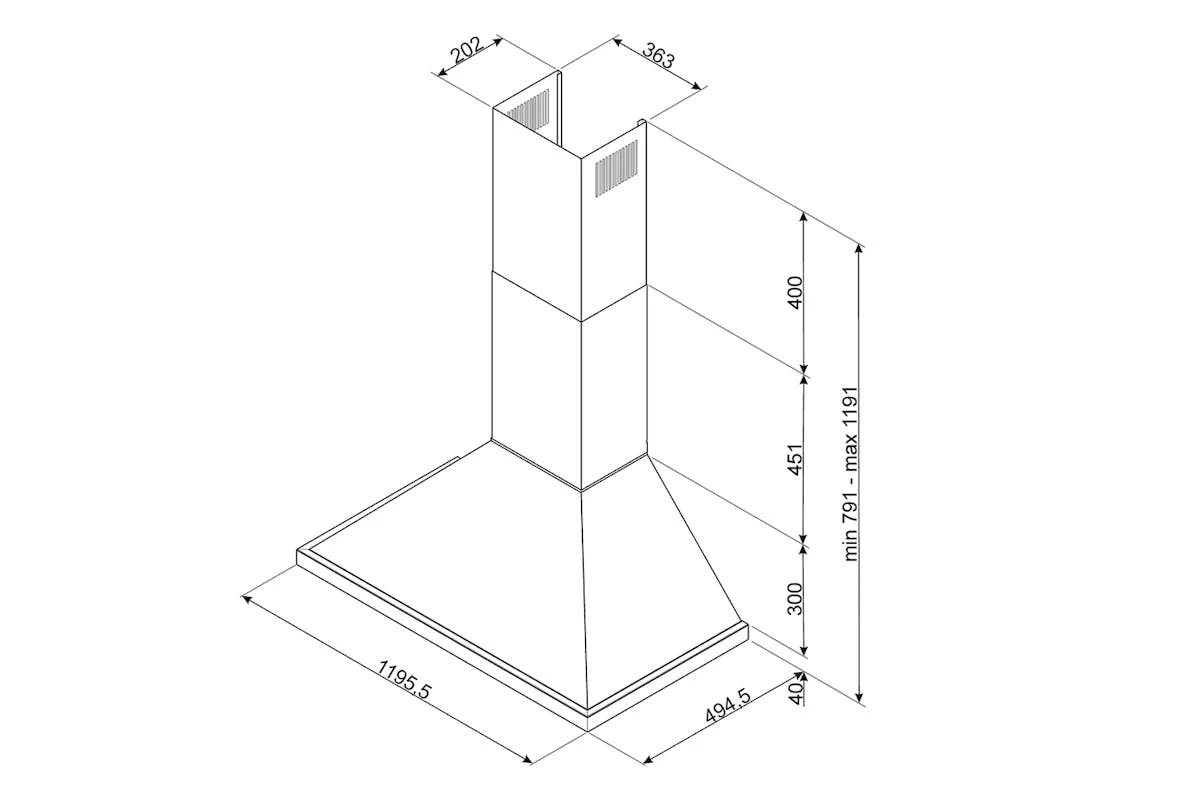 Smeg 120cm Portofino Chimney Cooker Hood | KPF12RD | Red 6 Smeg 120cm Portofino Chimney Cooker Hood | KPF12RD | Red - Image 4